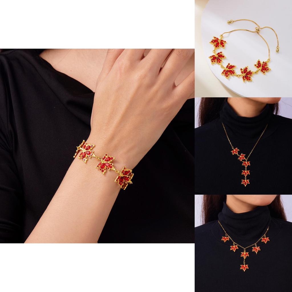 Fall Maple Leaf Pendant Necklace With Alloy Leaf Shape And Electroplated Finish For Stylish Wear