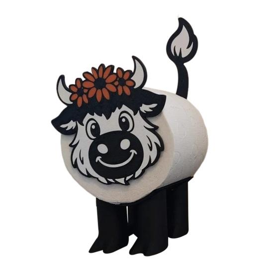 1/2Pcs Cow Shape Toilet Paper Holder Large Capacity Farmhouse Style No Assembly Napkin Organizer Bathroom Decor