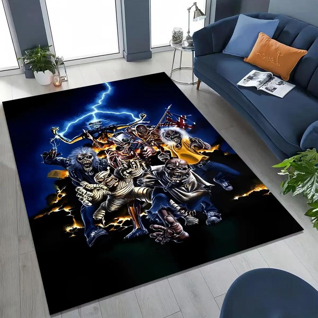 3D I-Iron-Maidens Music Band Art Carpet Rug for Bedroom Living Room Sofa Home Doormat Decor,Large Kids Non-slip Floor Mat
