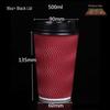 500ml Red Corrugated Insulated Disposable Paper Cups with Black Lids (500 Sets)