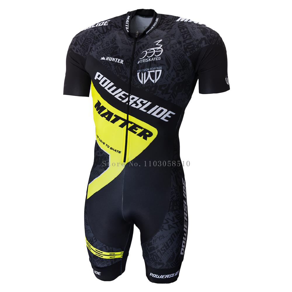 Powerslide Skating Short Sleeve Speed Skating Suit Kids Practice Training Inline Speed Skating Aldult Triathlon Race Clothing