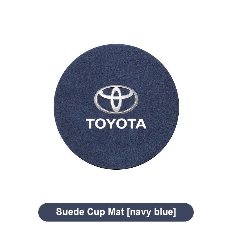 Suede Car Coaster Mat Water Cup Slots Non-Slip Pad For Toyota Corolla Yaris Chr Auris RAV4 Land Cruiser Camry Highlander