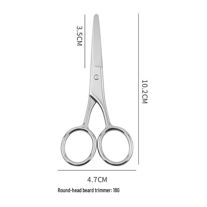 Stainless Steel Eyebrow and Nose Hair Scissors - Round & Pointed Tips, Mirror Polished.