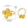 Flower Glossy Ring Women's Opening Adjustable K Gold-plated Simple Flower Vacation Style Niche Jewelry