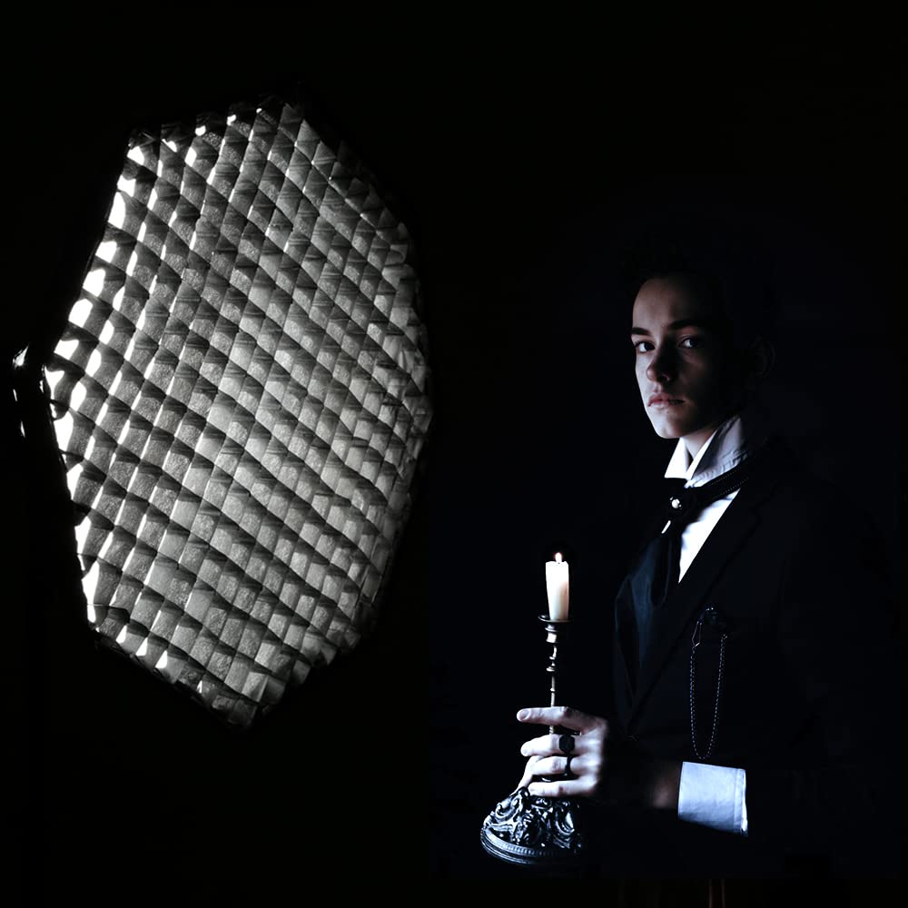 Godox Pro 95 cm Octogon Honeycomb Grid Softbox Studio Softbox cu suport Bowens pentru Studio Strobe Flash Light Grid Softbox 37" (Octogon 95 cm) [Articol]