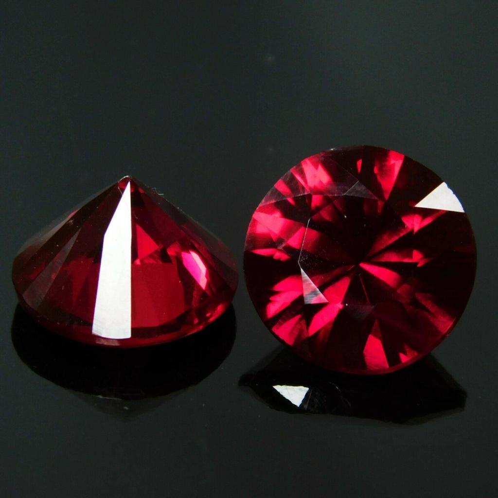 Natural Red Ruby Loose Gemstone 16.15 ct Round Shape Pair for Jewelry Making and Gem Collections