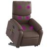 Electric Massage Recliner with Rising Function Brown Artificial Leather