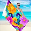 1pc Colorful Floral & Swirls Design Beach Towel - Quick-Dry Soft Microfiber, Lightweight & Durable for Beach, Travel, Swimming