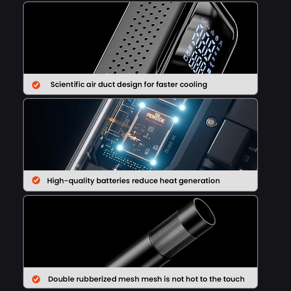 Wireless Car Inflation Pump 1500mAhx2 150PSI USB Type-C Charging Quick Charging Tire Pressure Car Tire Wireless Air Pump