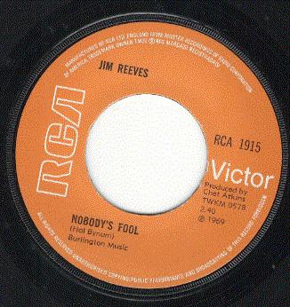

7inch Record JIM REEVES - Nobody s Fool RCA1915 RCA Victor 1970 UK Pop Used