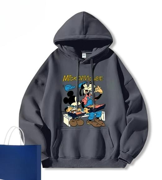 New 2025 American Vintage Disney Hoodie Women's Autumn and Winter Mickey Mouse Goofy Donald Duck Printed Couple Jacket Clothes