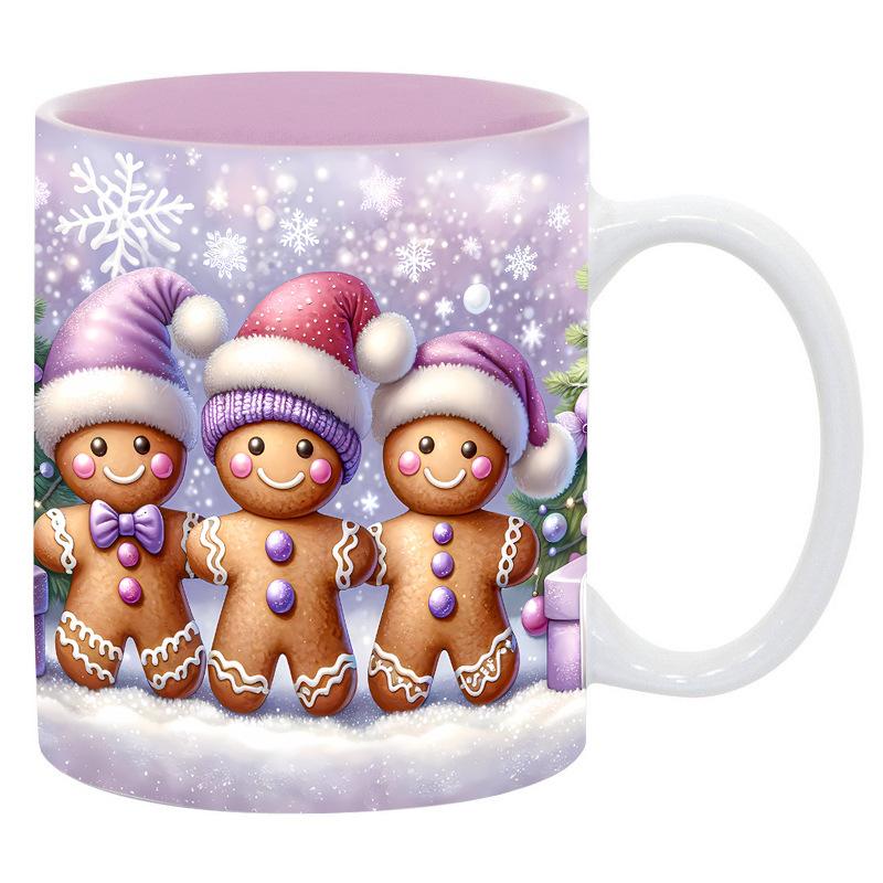 

3D Рождество Рождество Керамическая Кофейная Кружка с Маркером Дерево Санта Снеговик Пряничный Человек Цветок 301-400ml