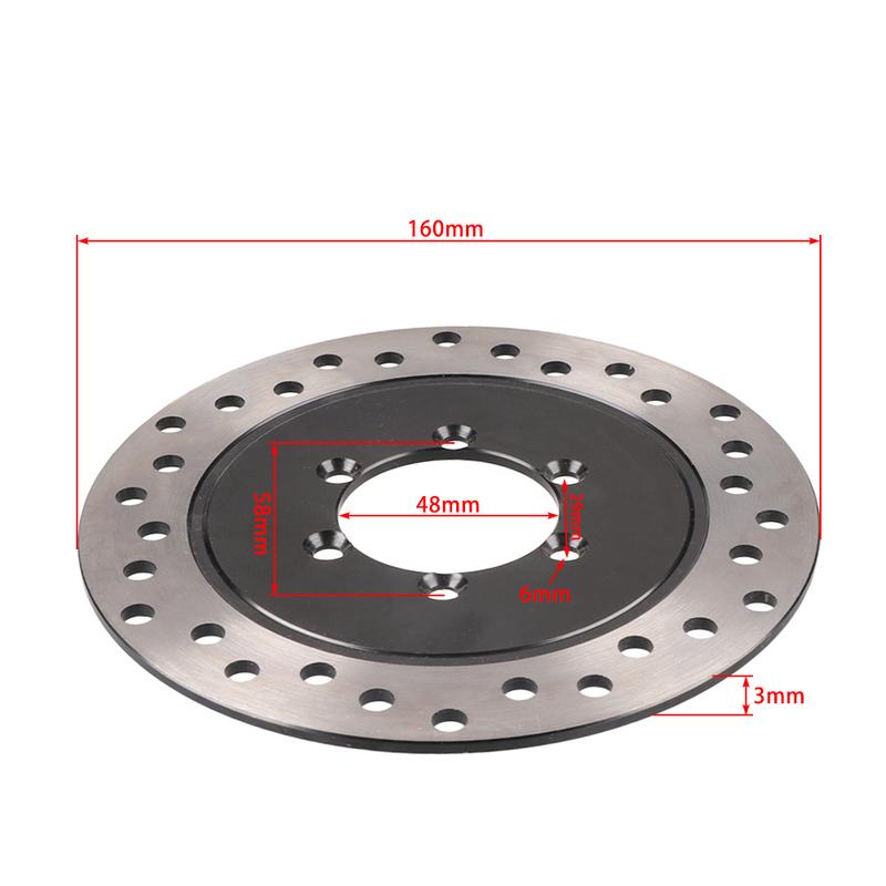 160mm Front Brake Disc 48mm 58mm Modified Beach Bike Kart Front Disc 6-Hole Brake Disc ATV Jinling 150cc 200cc JLA-13 Moto Parts