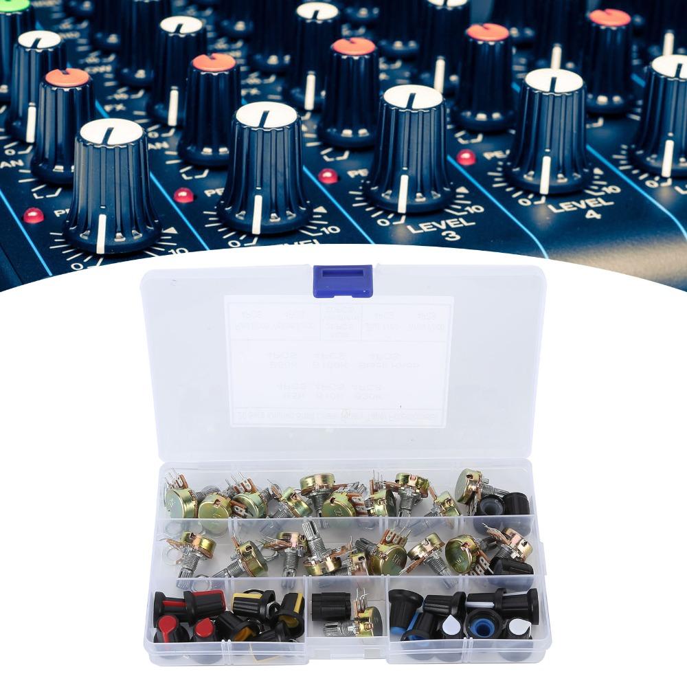 80Pcs with Storage Case Potentiometer Kit Potentiometer with Knob  DIY Electronics