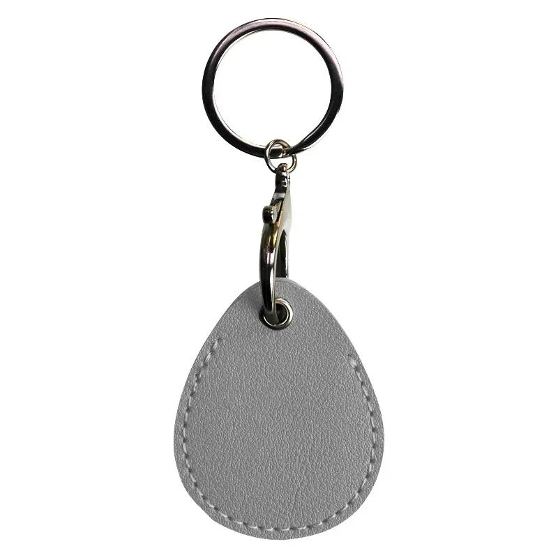 Leather Card Holder Keychain Key Ring Door Lock Access Tags ID Card Case Keychain Access Card Bag Key Tag Ring