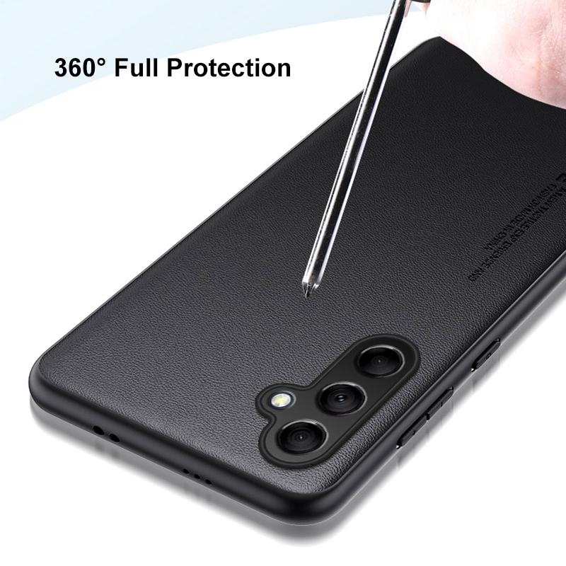Luxury PU Leather Case For Samsung Galaxy M14 5G Back Cover Matte Silicone Shockproof Full Protection Phone Case For Samsung M14
