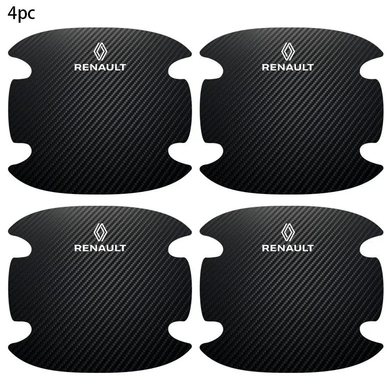 

2026 Hot For Renault Hub Caps 4PCS Car Door Handle Protection Sticker Emblem Car Styling For Renault Megane 2 3 4 Twingo Clio Ta