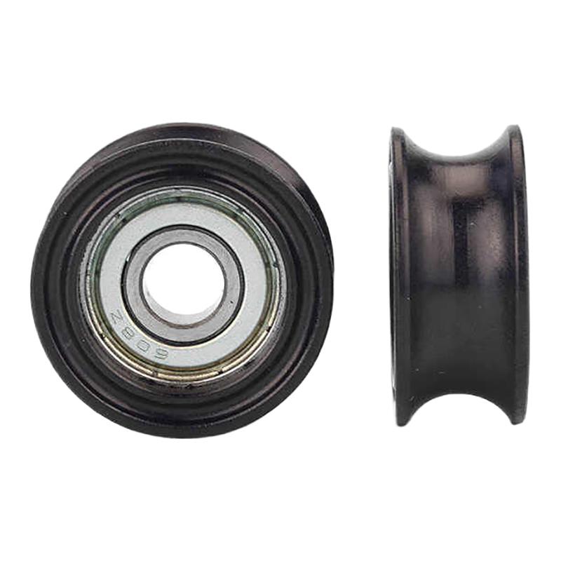 

1Pc 8*30*13mm U-shaped Bearing Roller Guide Wheel 608 Bearing Moving Pulley Rubber Roller Mute Elasticity Roller Pulley Black чорний