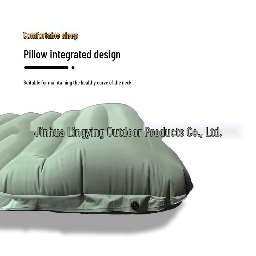 Portable Foot-Operated Double Camping Pad - Lightweight, Moisture-Proof Inflatable Mattress for Outdoor and Car Use