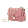 Michael Kors MK Soho Quilted Chain Flap Solid Color Vintage Style Commuter Leather Shoulder Bag Women Shoulder Bag Rose-Pink 30H0L1SL1T-622