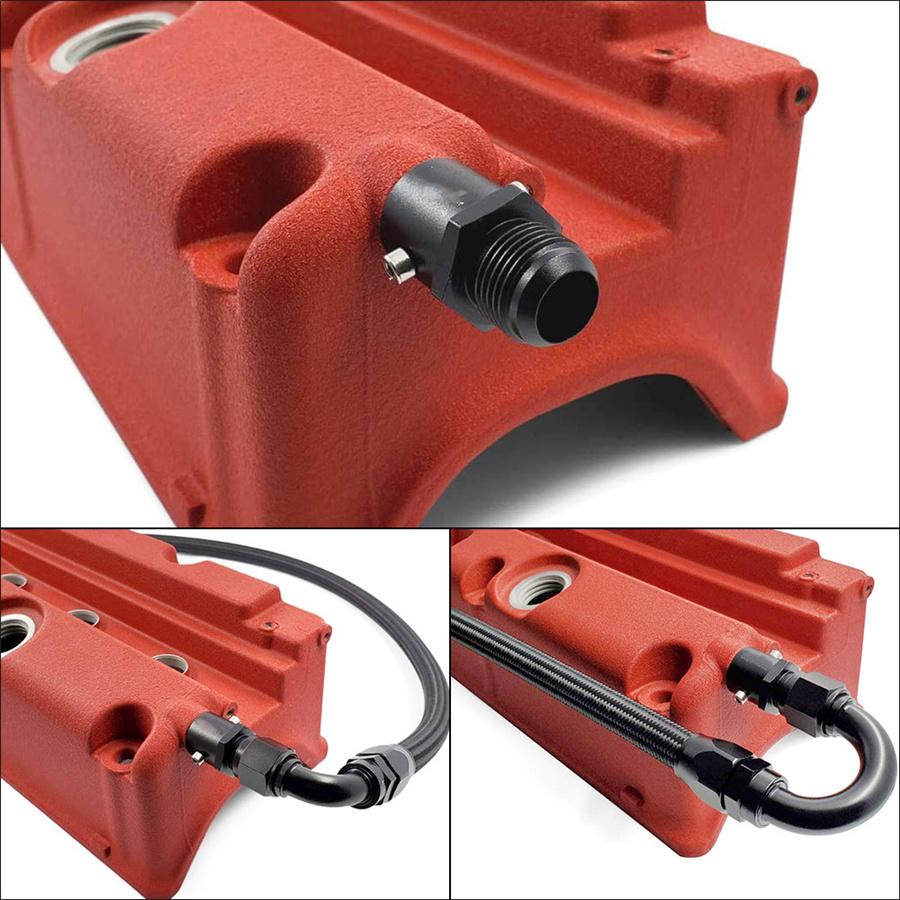 Breather Fitting Adapter 19mm AN10 Valve Cover Vent Outlet K-Swap For Honda Civic Acura Rsx Tsx K20 K24 Aluminium Oil Catch Can
