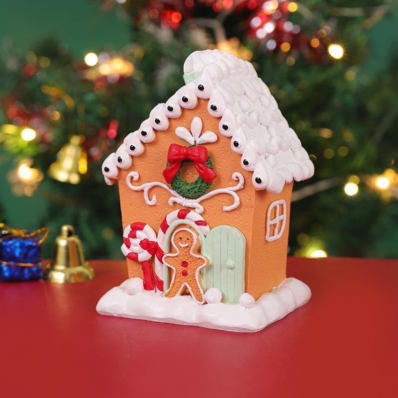 New Gingerbread Man Small House Christmas Small House Decorations Gingerbread Man House Landscape Ornaments Xmas Gift