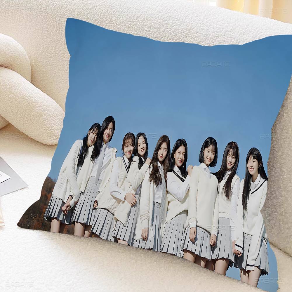Fromis_9 Kpop Girl Group Cushion Cover Car Throw Pillow Case For Sofa Car Christmas Gift 40x40cm 45x45cm