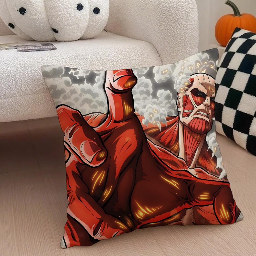AAttack on Titan Cushion Cover Linen Pillow Case Soft Breathable Protective Couch Room Decoration