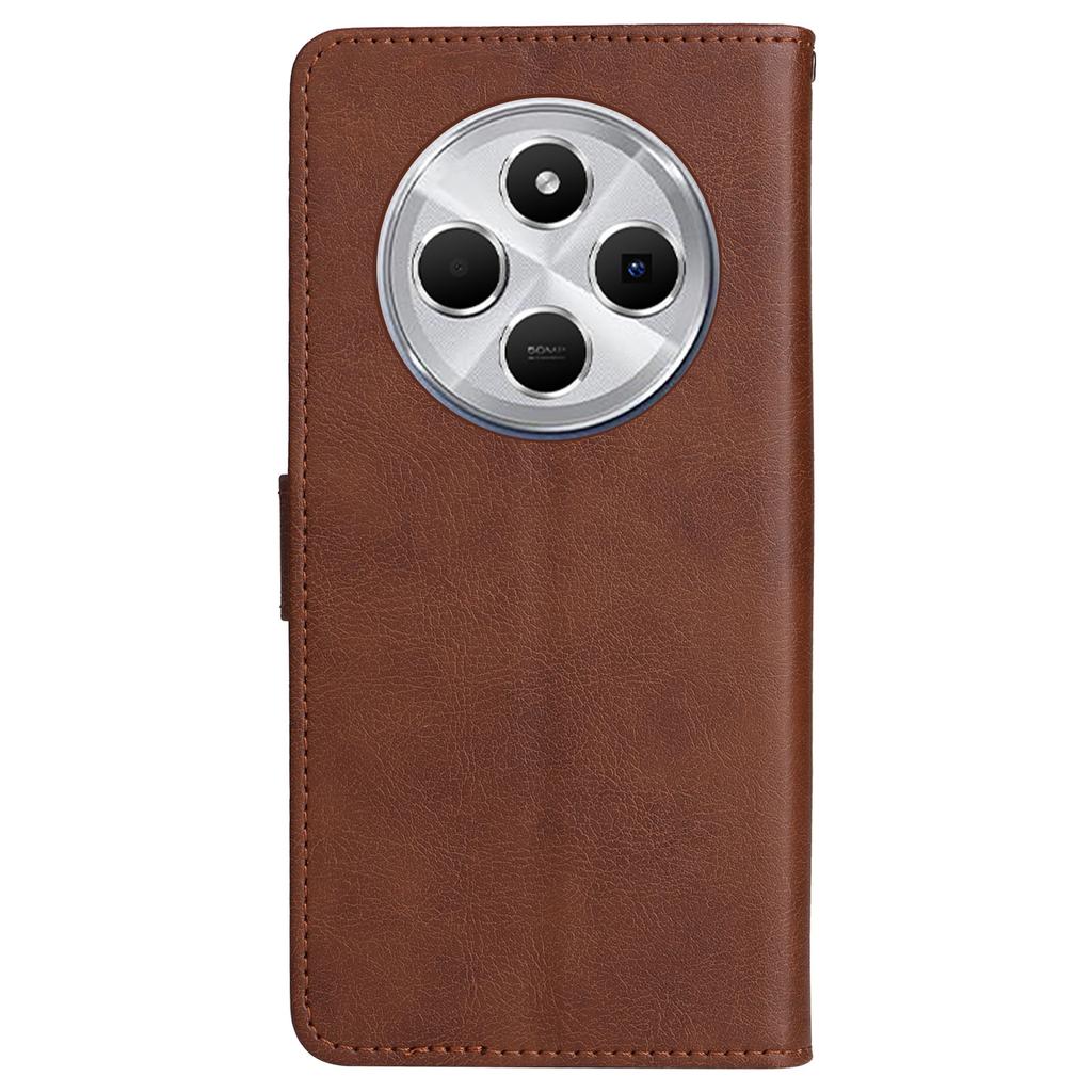 For Xiaomi Poco C75 4G/Redmi 14R 5G/14C 4G Case Solid Color Leather Mobile Cover Wallet Stand with Strap