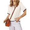 American Shiying Color Matching round Neck Short sleeve knit Women 2025 Summer New All-Match Three-Quarter Sleeve Top Women