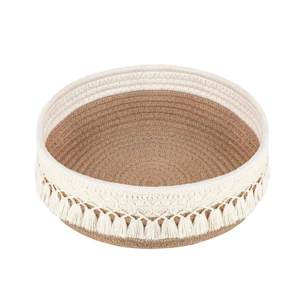 

Large Capacity Cosmetic Storage Basket Cotton Rope Items Storage Basket Laundry Room Khaki Style A
