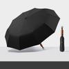 Ka De Nuo Premium Fully Automatic Wooden Handle Folding Umbrella