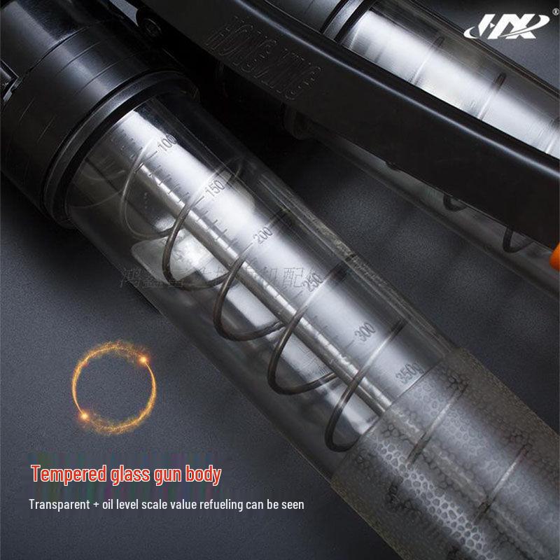 Industrial-Grade Transparent High-Pressure Grease Gun for Excavator Maintenance