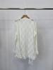 2025 Winter Exquisite Jacquard Lace Long Sleeve Irregular Hem Women's Shirt