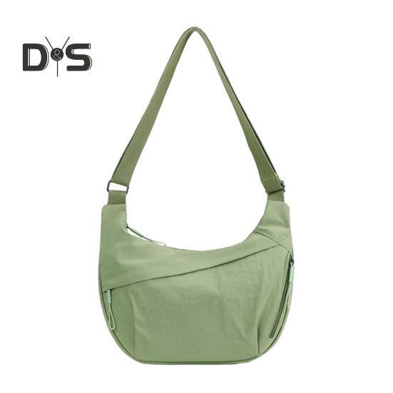 

Однотонная сумка-хобо, портативная сумка-полумесяц, сумка на молнии, дорожная сумка через плечо для ежедневных поездок, офисных покупок светло-зеленый