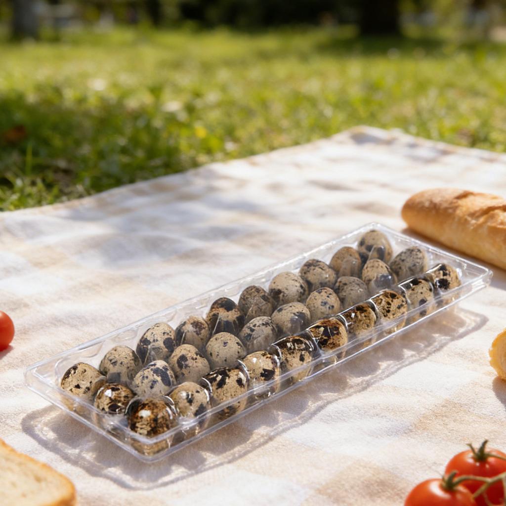 20pcs Quail Egg Cartons 30-Grids PVC Carton Trays for Quail Eggs High Transparency Food Packaging Supplies for Home Restaurant