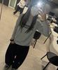 Maidibbeullumemolijeu Mm Text Long Sleeve Tee(Grey)