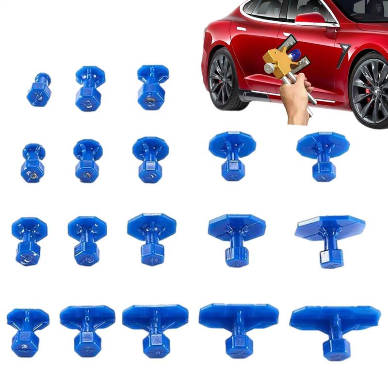 18pcs Car Dent Repair Tabs Professional Car Dent Repair Tool Kit Automotive Body Suction Cup Adhesive Blue Glue Dent Remover Tab