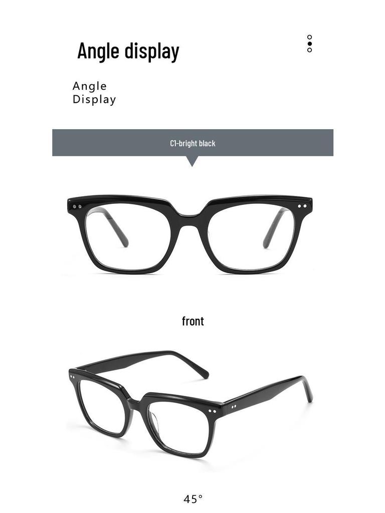 Korean Style Retro Black Acetate Prescription Eyeglass Frames