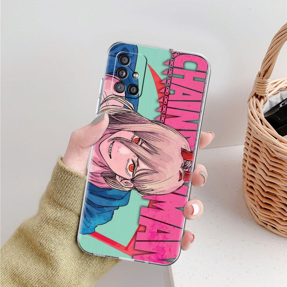 Clear Soft Case For Samsung Galaxy A51 A12 A21s A71 A31 A52 A32 A02s A22 A11 A72 A41 Shockproo Phone Cover Chainsaw Man Fundas