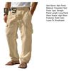 Men's Casual Straight Trousers Solid Color Streetwear Pants Loose Fit Beach Style Pants with Multiple Pockets for Fitness Travel Daily Wear