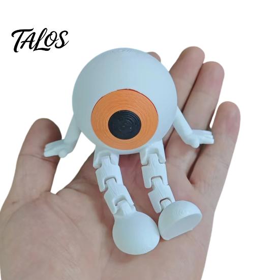 Office Table Ornament Articulated Eye Fidget Toy, 3D Printed Halloween Eyeball Figurine with Movable Joints, Whimsical Home Flexible Spooky