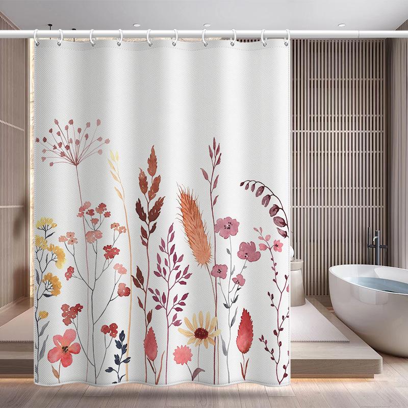 Bathroom Thickened Waterproof Curtain Mildew Proof Shower Curtain Shower Partition Curtain Shower Curtain Bathroom Curtain Free Perforation
