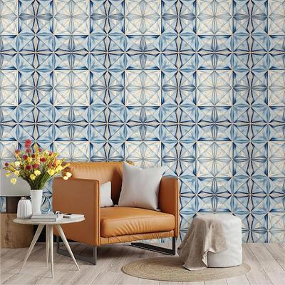 Self-Adhesive Waterproof Cross Diamond Geometric PVC Wallpaper for Kitchen Renovation and Wall Cover-Up