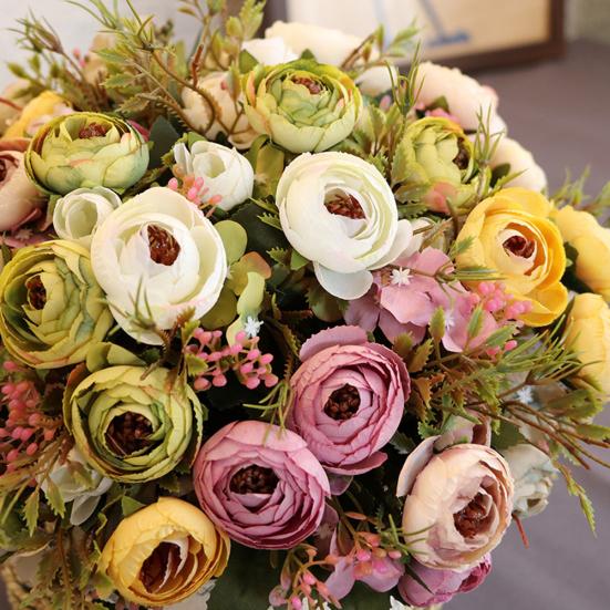 1Pc Artificial Flower Camellia Home Garden Wedding Party Furniture DIY Decor