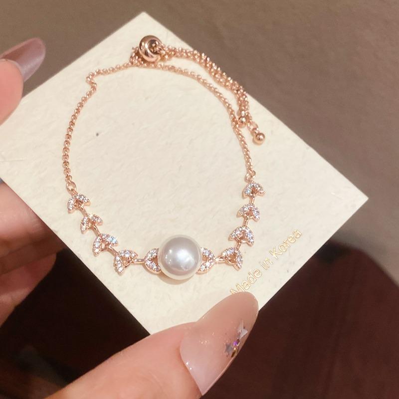 K real gold electroplated zircon flower bracelet light luxury elegant fashion temperament bracelet niche high-end jewelry women