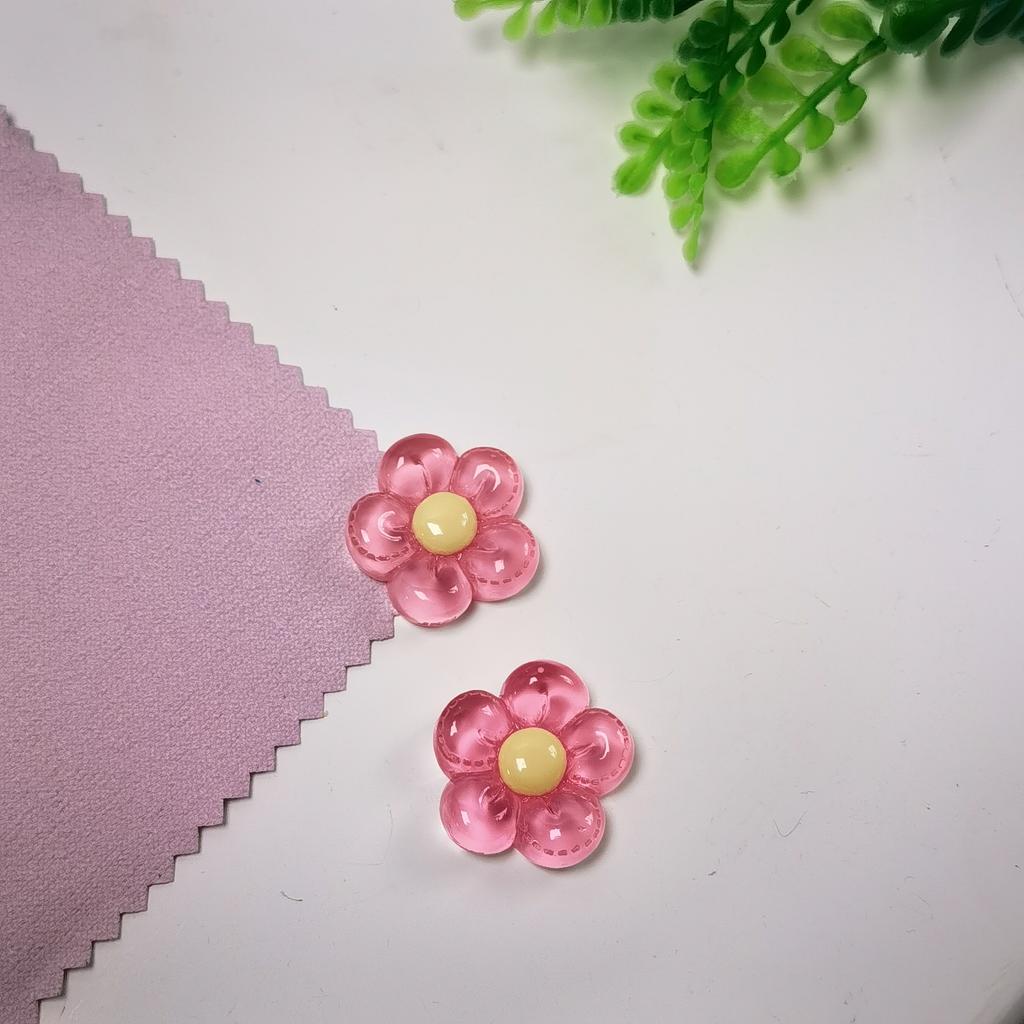 Hot Selling 100Pcs Transparent Resin Flower Cabochons Flat Back Floral Beads Slime Charms Ornaments for Scrapbooking DIY Crafts