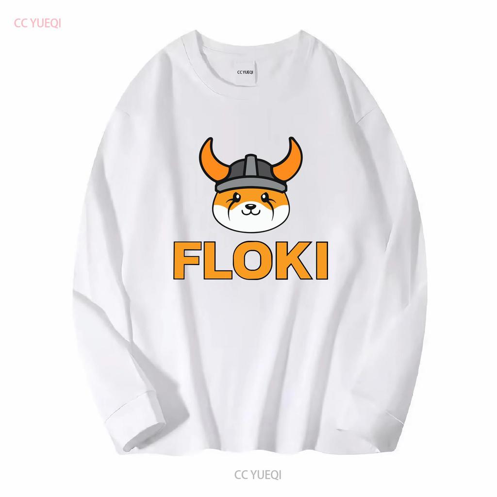 Floki Inu Memecoin Crewneck T Shirt Cryptocurrency Crypto Token long or short sleeves vintage Washed Soft Versatile Unisex
