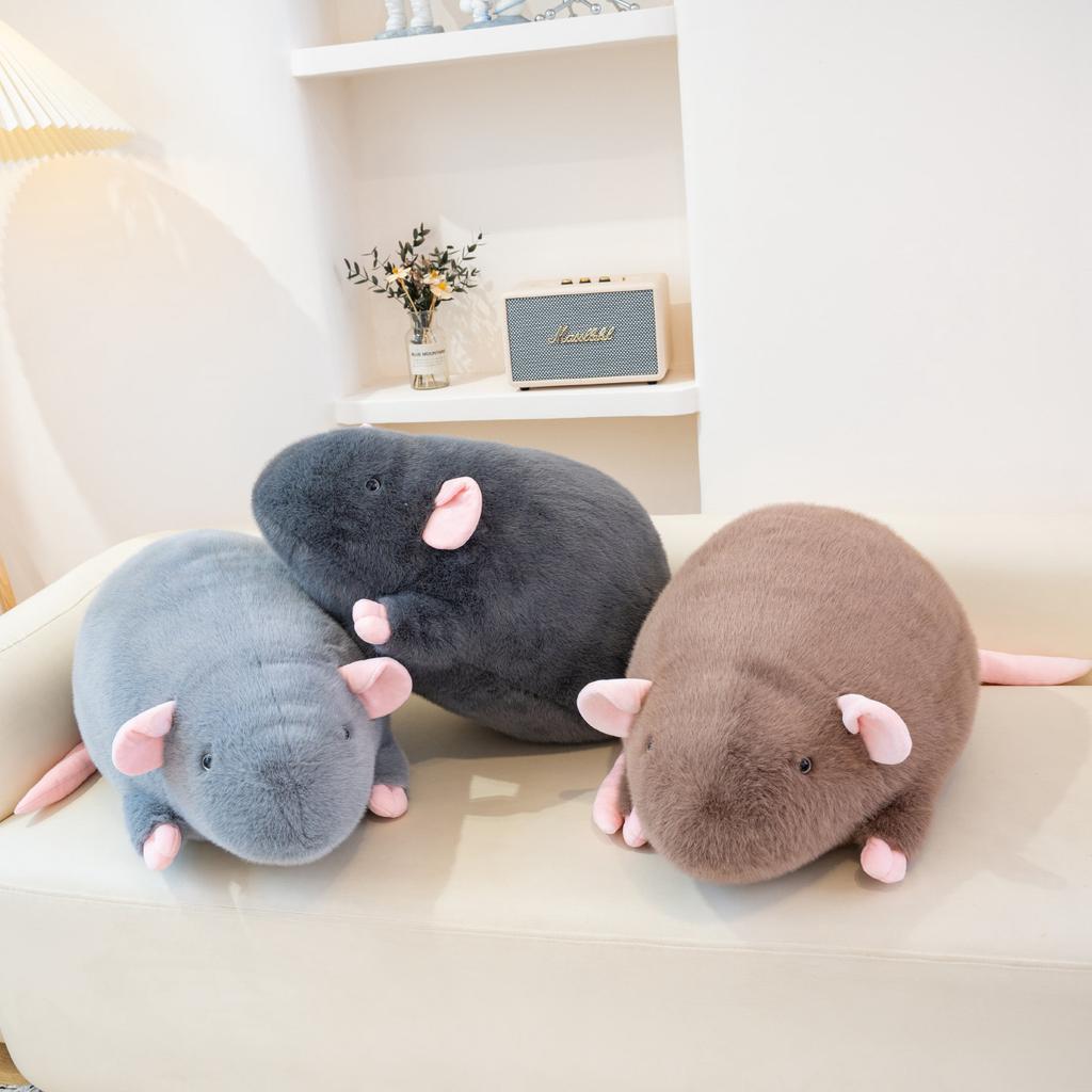 Cute Rat Plush Toy Grey Brown Mouse Plush Doll Soft Stuffed Animal Toy Birthday Gift Xmas Gift