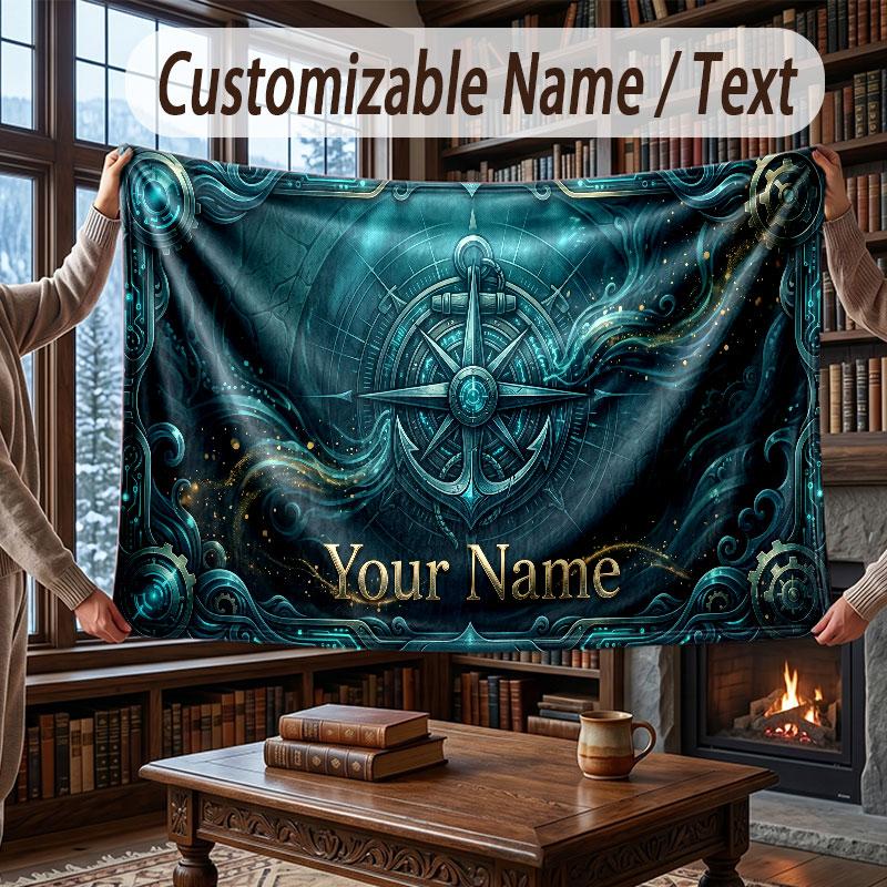 Abstract Personalized Theme Throw Blanket Custom Name Text Personalized Blanket Soft Cozy Blanket for Home Sofa Bed